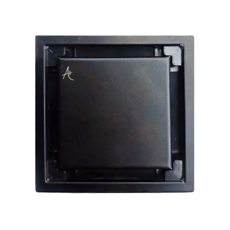 AlinO 4 x 4-in Stainless Steel Grate and Holder Without Drain Flange - Solid Tile Insert/Matte Black