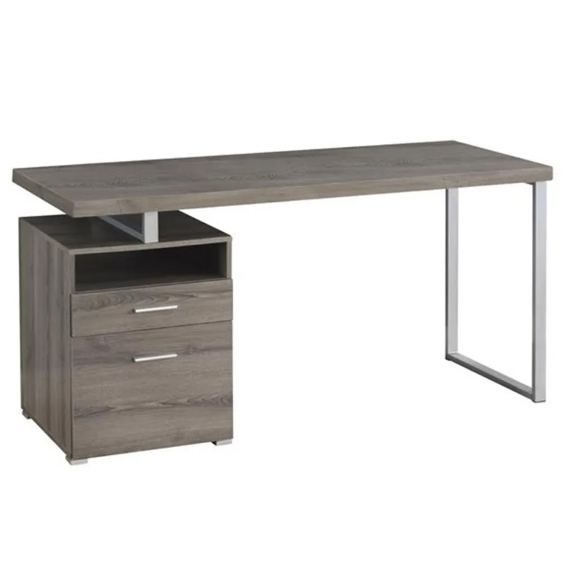 Monarch 30-in x 60-in Taupe Laminate Computer Desk 2-Drawer