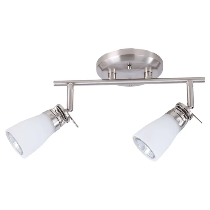 Beldi Bale Multidirectional Track Light Bar - Brushed Nickel - Frosted Shades - 50-Watt GU10 Pin Base Bulbs - Dimmable
