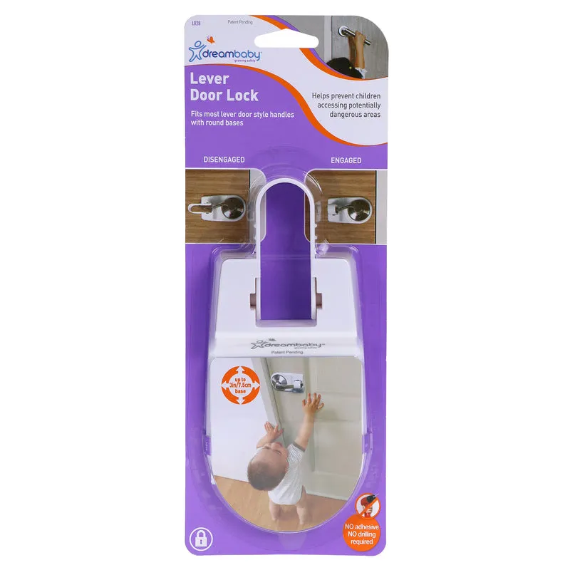 Lever Handle Lock Dreambaby White Plastic (pacote Com 6)