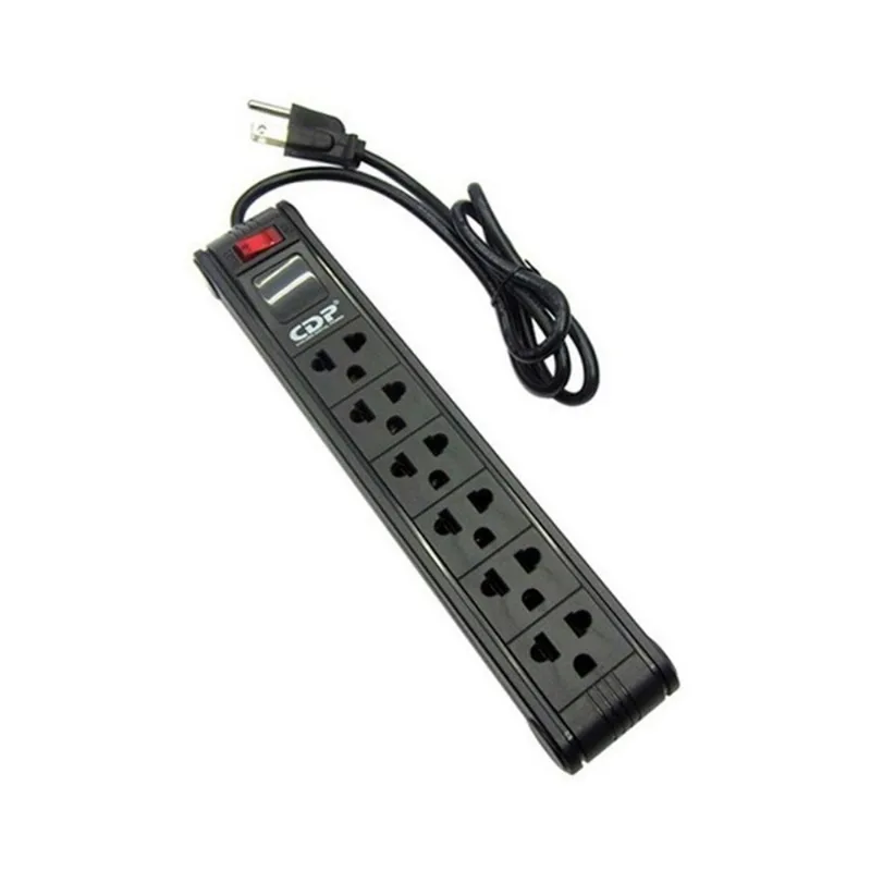Supresor De Picos CDP R-PS6 220V 6 Tomas Nema Universal Negro