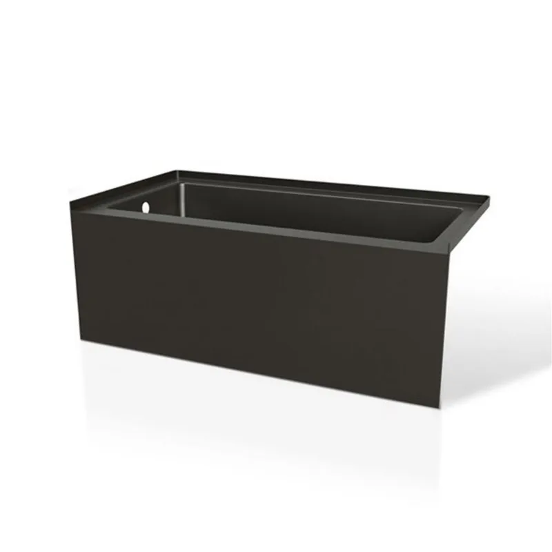 Valley Bath & Kitchen Aria 60 x 30-in Matte Black Shila Stone Alcove Skirted Bathtub - Right-Hand Drain