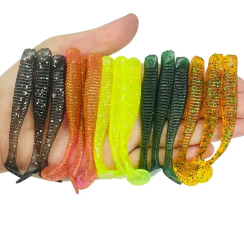 Kit 15 Iscas Artificiais Soft Grubs 8.5Cm Com Caixa