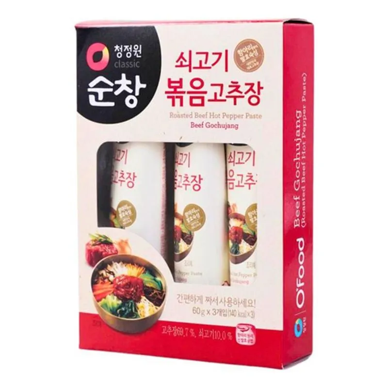 Kit 3 Pasta De Pimenta Coreana Gochujang Carne Assada 60gx3