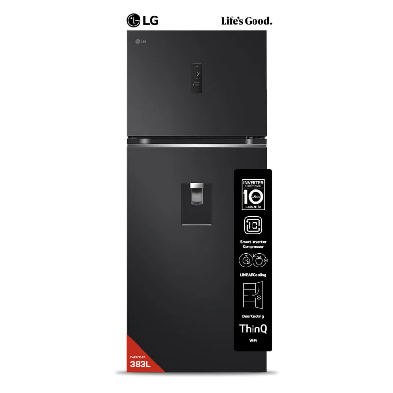 Heladera LG 383l Inverter Vt40apm Negra No Frost 383L VT40APM NEGRA INV. N/F