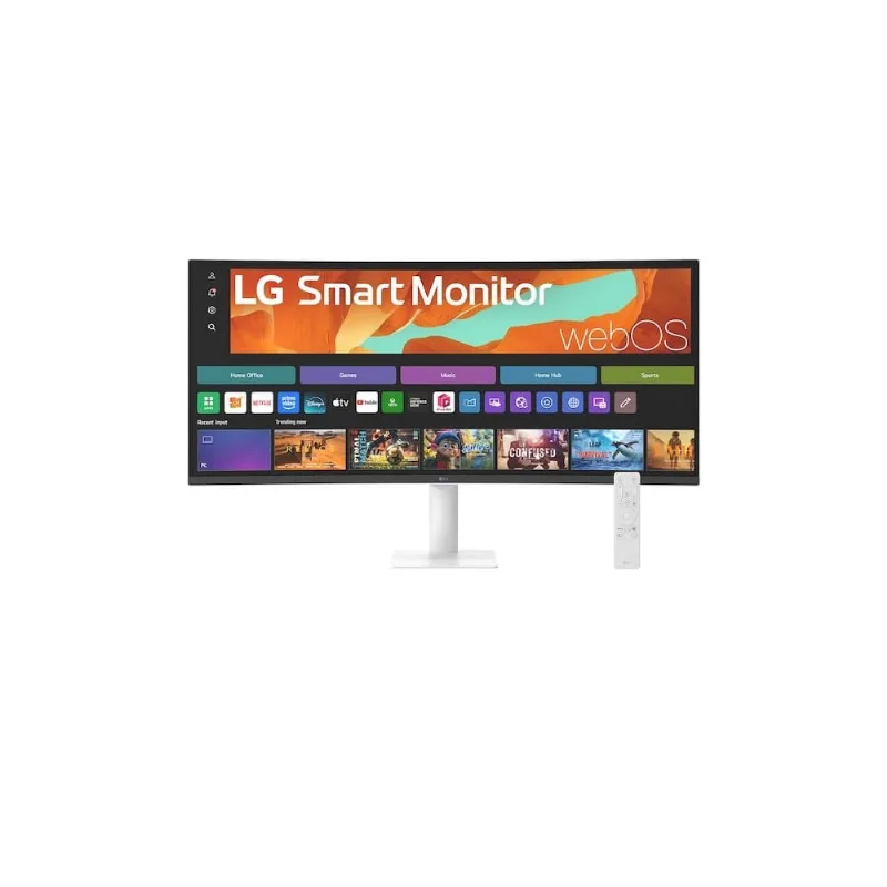 Monitor smart LG de 34 WQHD con pantalla curva para streaming 34U601SA con webOS Negro