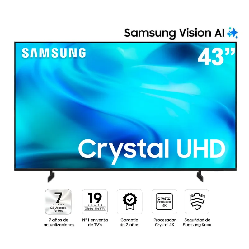 Televisor Samsung 43 Smart UHD Crystal 4K UN43U8000HG