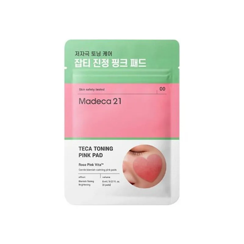 MADECA21 Teca Toning Pink Pad 1u - Pads Faciales Iluminadores y Calmantes con Niacinamida