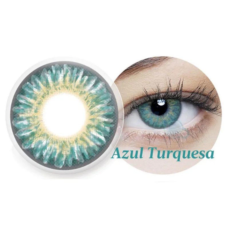 Lentes De Contato Biosoft Color Bimestral Cx/2 Und Turquesa