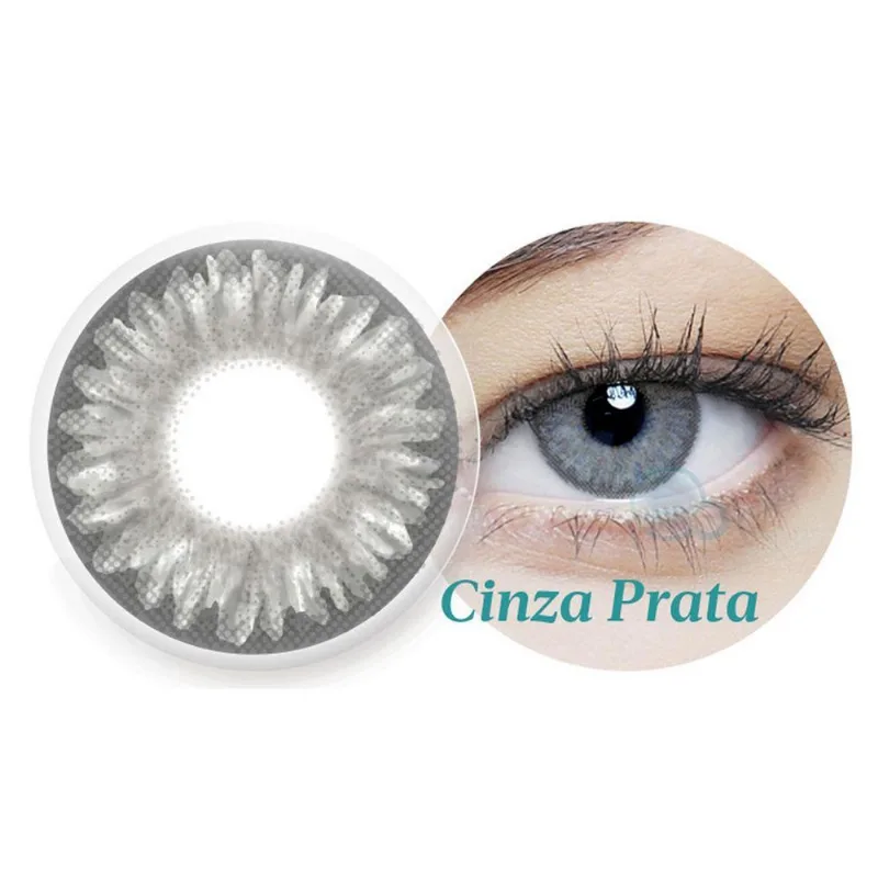 Lentes De Contato Biosoft Color Bimestral Cx/2 Und Cinza