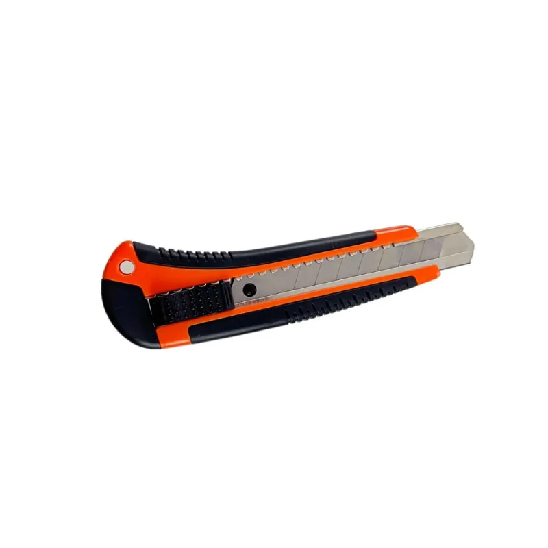 Estilete Metálico Emborrachado Largo Lâmina 18mm Empacotamento Multiuso - Loja Universal Vendas