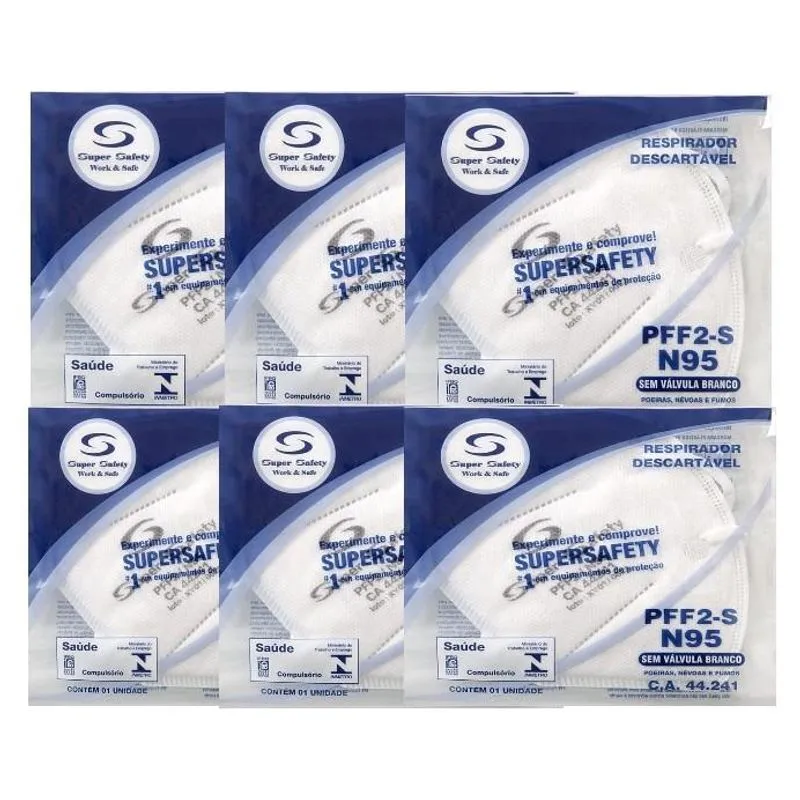 Respirador Pff2 Máscara Branca Kit 70 Un Super Safety