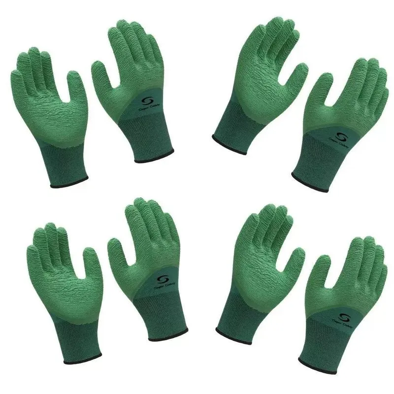 12 Pares Luva Banhada Látex Corrugada Verde Super Safety Epi