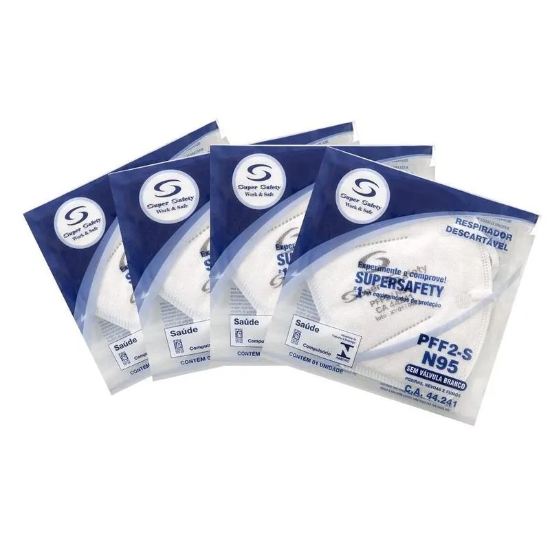 Kit 75 Mascara N95 Pff2 Super Safety Elastico De Cabeça