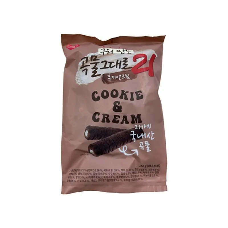 Biscoito Crispy Roll Recheado De Cookie And Cream Kemy 150g