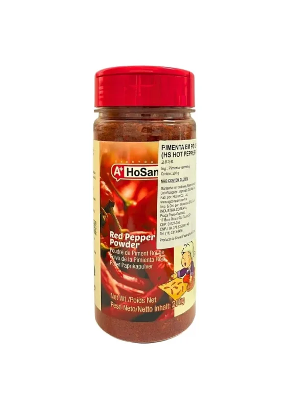 HOSAN PIMENTA EM PO GROSSA 200g POTE - Pimenta grossa em pó. Origem: China
