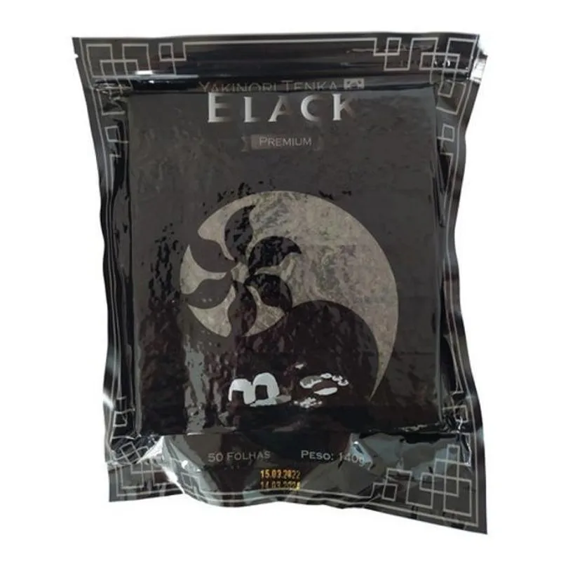 Alga Yaki Sushi Nori Black Pacote De 140g Com 50 Folhas