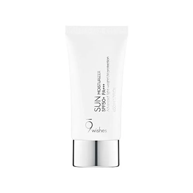 Protetor Solar Não Gorduroso 9 Desejos Hidratante Solar Spf50+ Pa+++ 1.7fl. Oz 50ml Defesa Solar Eficaz Para Pele Sensível E Seca - Ingr