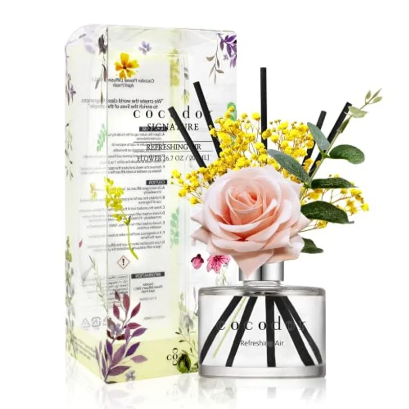 Cocodor Rose Flower Reed Difusor/refrescante Ar/6.7oz(200ml)/1 Pack/reed Difusor, Conjunto De Difusor Reed, Difusor De Óleo &amp; Palitos Difuso