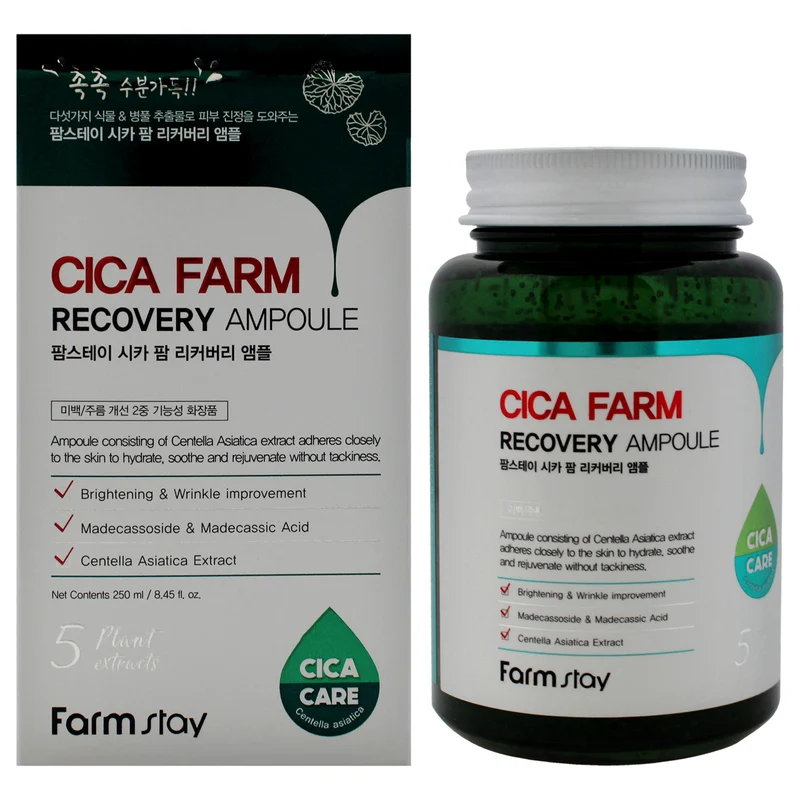 FarmStay Cica Farm Recovery Ampoule by FarmStay for Unisex - 8.45 oz Treatment 8.45 oz