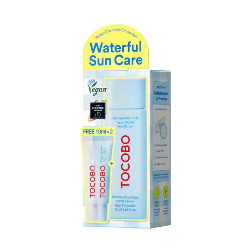 Bio Watery Sun Cream + Deluxe Set Tocobo Pack Protector Solar