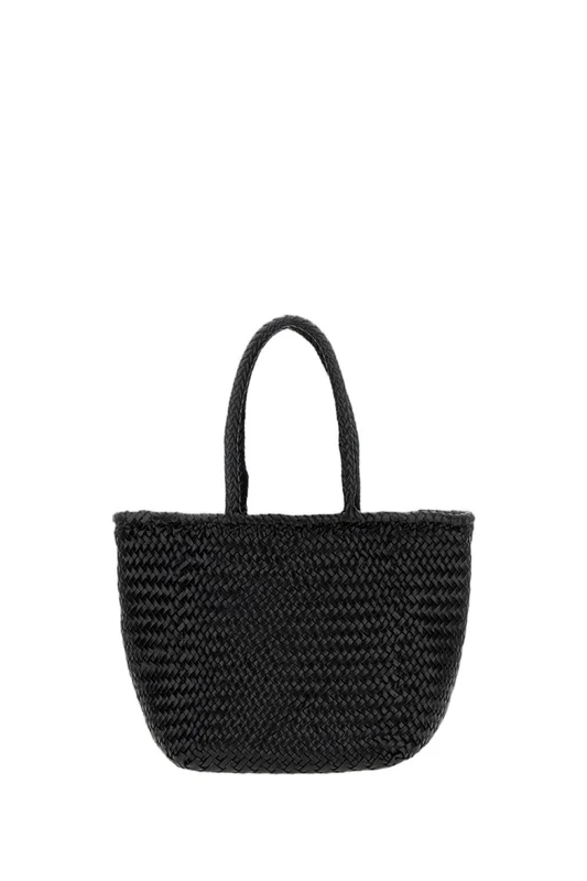 Dragon Diffusion Black Grace Braided Leather Tote Bag One Size