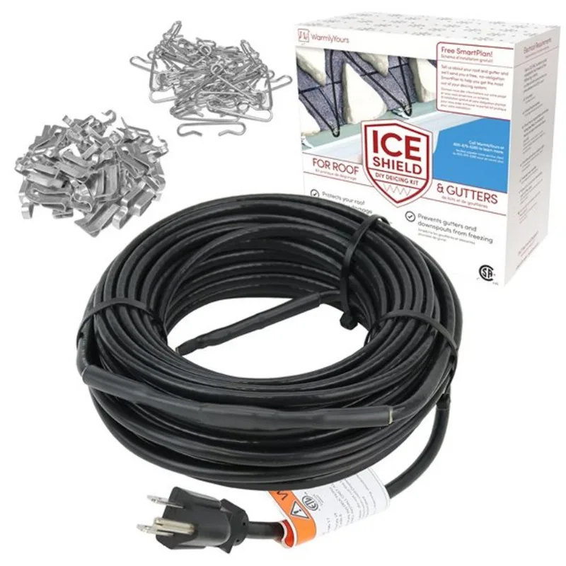 WarmlyYours Roof and Gutter De-icing Cable Kit - 100-ft - 5 W per ft.