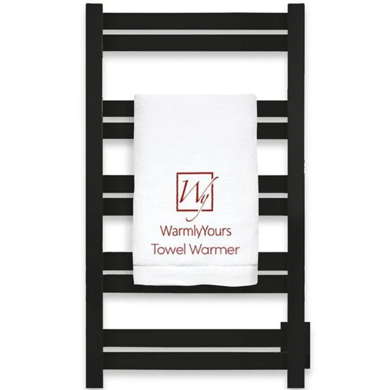 WarmlyYours Grande Polished and Hardwired Towel Warmer - 10 bars - Black