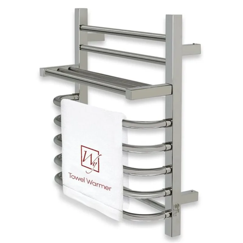 WarmlyYours Maui Hardwired Towel Warmer with 7 Bars in Polished Stainless Steel - 20.27-in