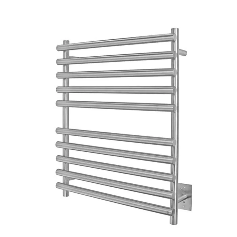 WarmlyYours Rome Stainless Steel Brushed Silver Hardwired Towel Warmer with 10 Bars