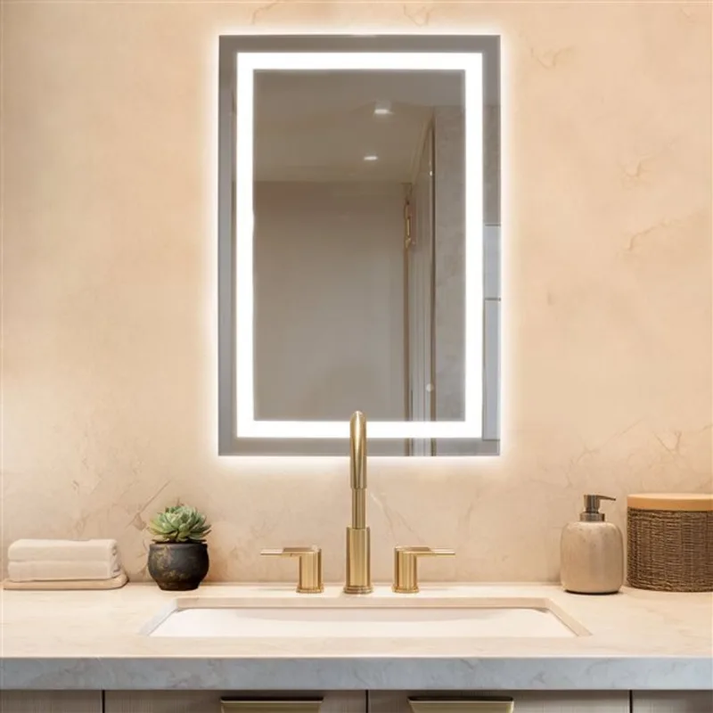 WarmlyYours 24-in x 36-in LED Backlit Rectangular Mirror