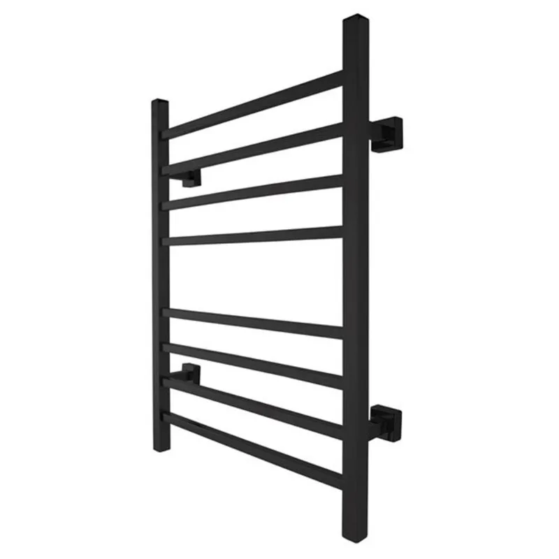 WarmlyYours Sierra Stainless Steel Black Dual Connection Hardwired Towel Warmer with 8 Bars