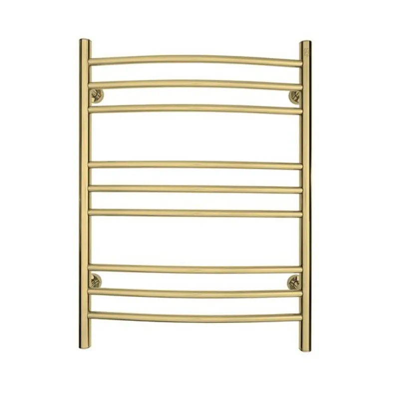 Warmly Yours Riviera Towel Warmer w/ 9 Bars and Dual Connection - Polished Gold Finish