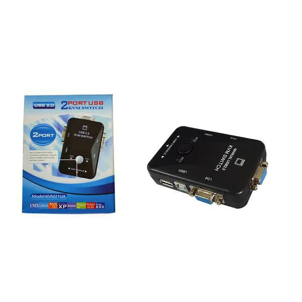 Switch Com USB 2.0 2 Saidas VGA KVM21UA HUB0019 - Mafua Info