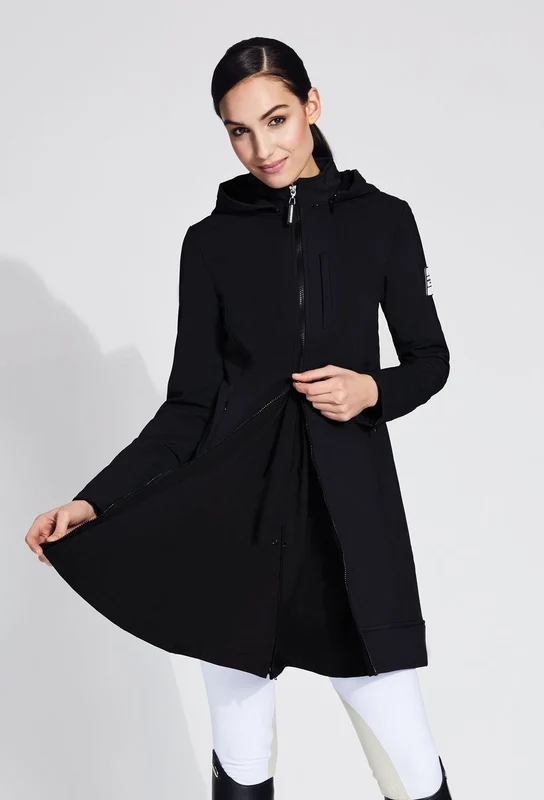 NOEL ASMAR Ladies All Weather Lightweight Rider Coat Black / Medium