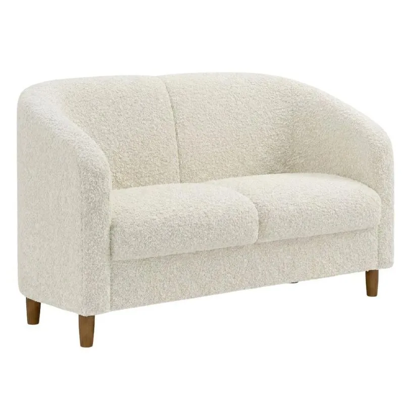 Poltrona Namoradeira 2 Lugares Aura Veludo Bege 120cm Milani Movelaria