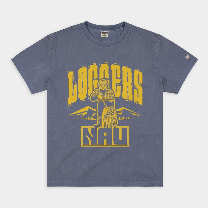 Northern Arizona Lumberjacks Retro Logo Loggers Vintage Heavyweight Tee 4XL / Navy