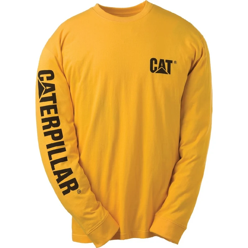 Cat Trademark Banner Long Sleeve T-Shirt Yellow / L