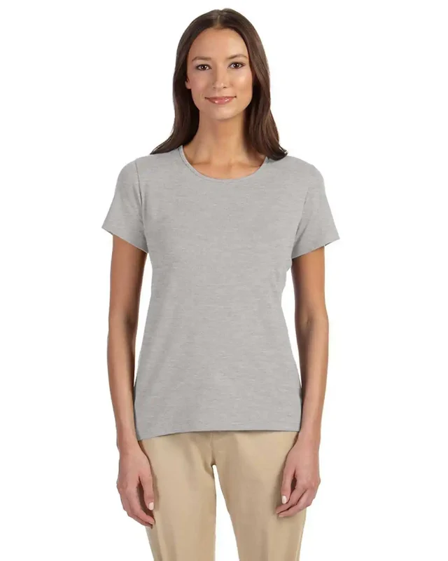 Devon & Jones DP182W Ladies' Perfect Fit Shell T-Shirt - Gray Heather Gray / Ladies XS