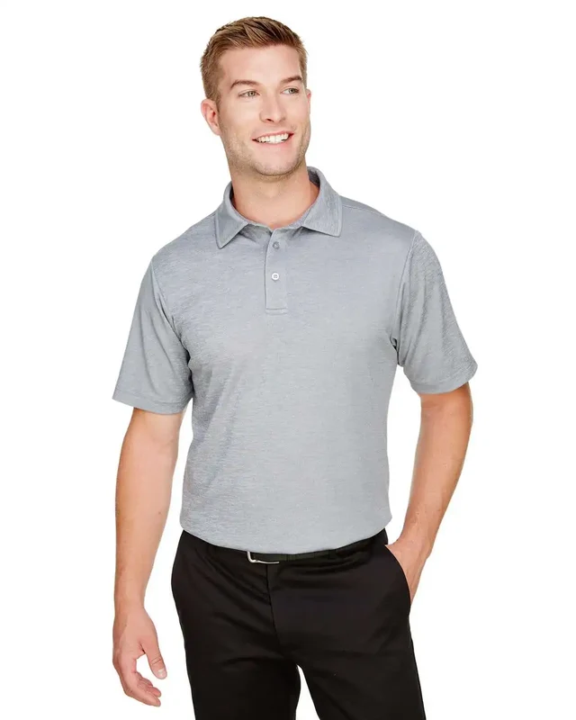 Devon & Jones DG22 Crownlux PerformanceMen's Address Melange Polo - Gray Heather Gray-Light / Adult 4XL