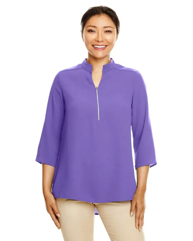 Devon & Jones DP611W Ladies' Perfect Fit 3/4 Sleeve Crepe Tunic - Grape Purple / Ladies 2XL
