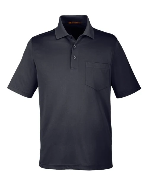 Harriton Men's Advantage Snag Protection Plus IL Pocket Polo Black / 3XL