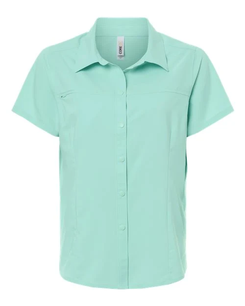 CORE365 Women's UltraUVP Shoreline Short Sleeve Staff Shirt Sea Glass / XL
