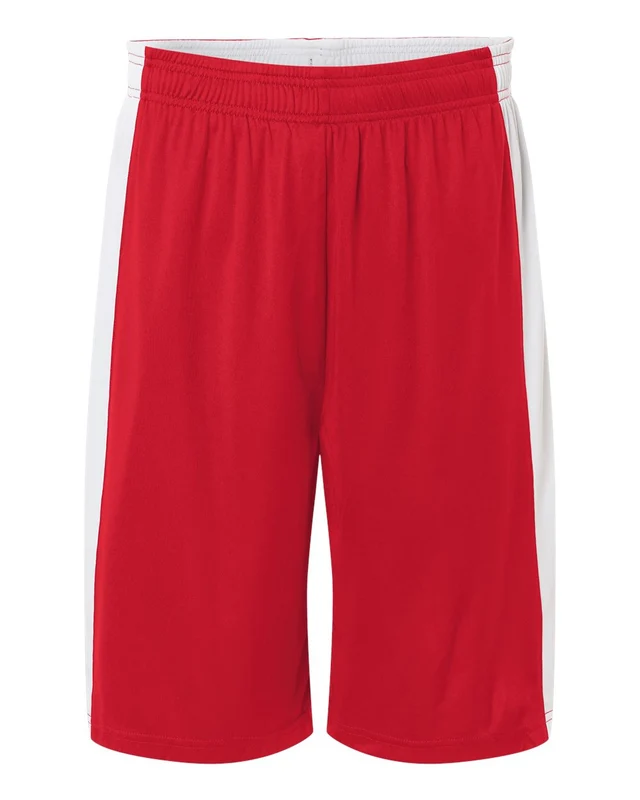Team 365 TT115B Unisex Zone Performance Reversible Shorts - Sport Red White Red White / Adult XL