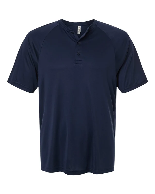 Team 365 TT11HN Men's Zone Performance Henley - Sport Dark Navy Blue-Navy / Adult 2XL