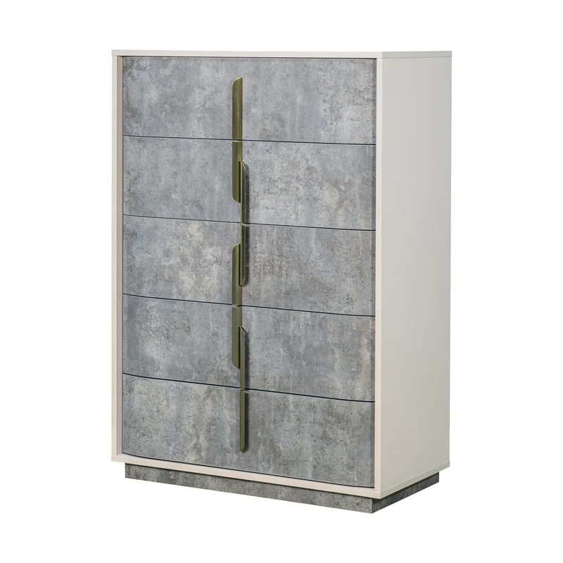 Pavira - 5-Drawer Chest Gray