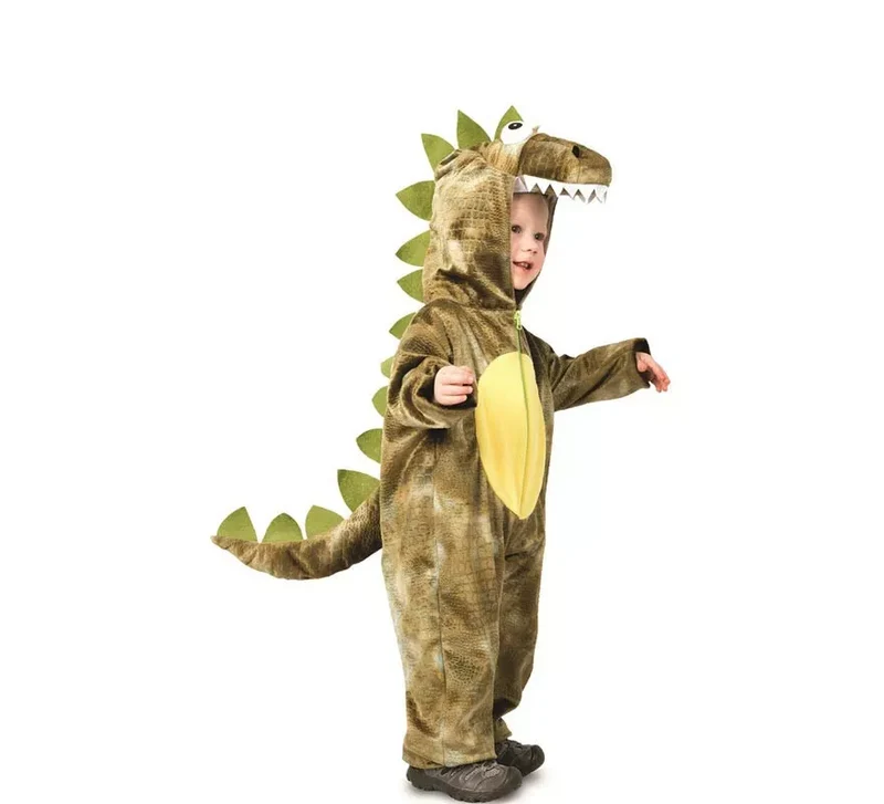 Disfraz de Dinosaurio Dino Rugido verde con cola para niños 2-3A
