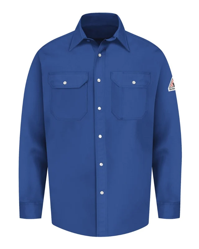 Bulwark SES2 Men's Snap-Front Uniform Shirt - EXCEL FR - Royal Blue Blue-Royal / Adult L