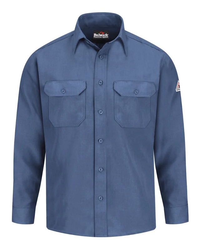 Bulwark SND2T Men's Tall Uniform Shirt Nomex IIIA - Gulf Blue Blue-Light / Adult XL Tall