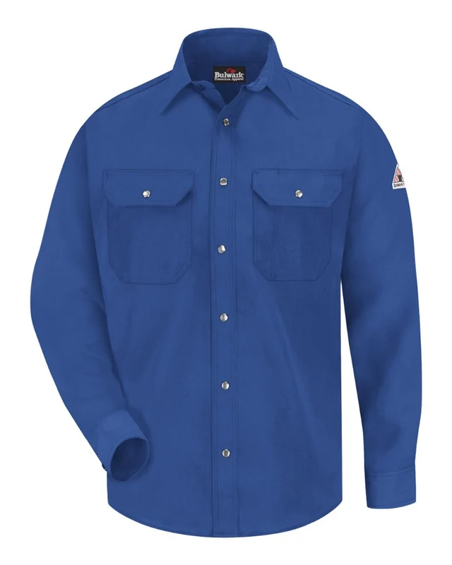 Bulwark SNS2 Snap-Front Uniform Shirt - Nomex IIIA - 4.5 oz - Royal Blue Blue-Royal / Adult S